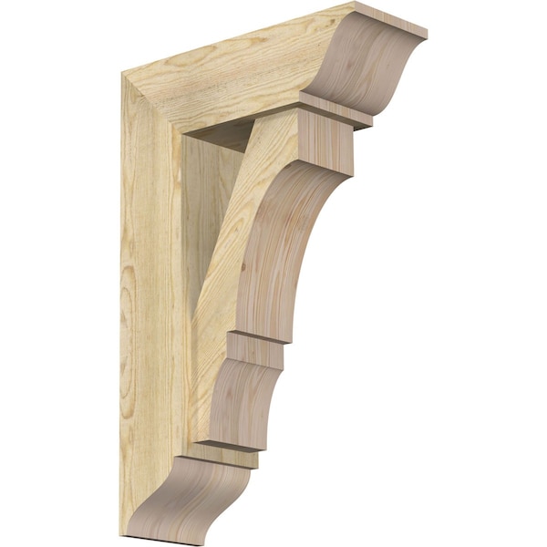 Ekena Millwork Balboa Traditional Rough Sawn Bracket w/ Offset Brace, Douglas Fir, 8"W x 22"D x 34"H BKT0806X22X34BOA01RDF - main